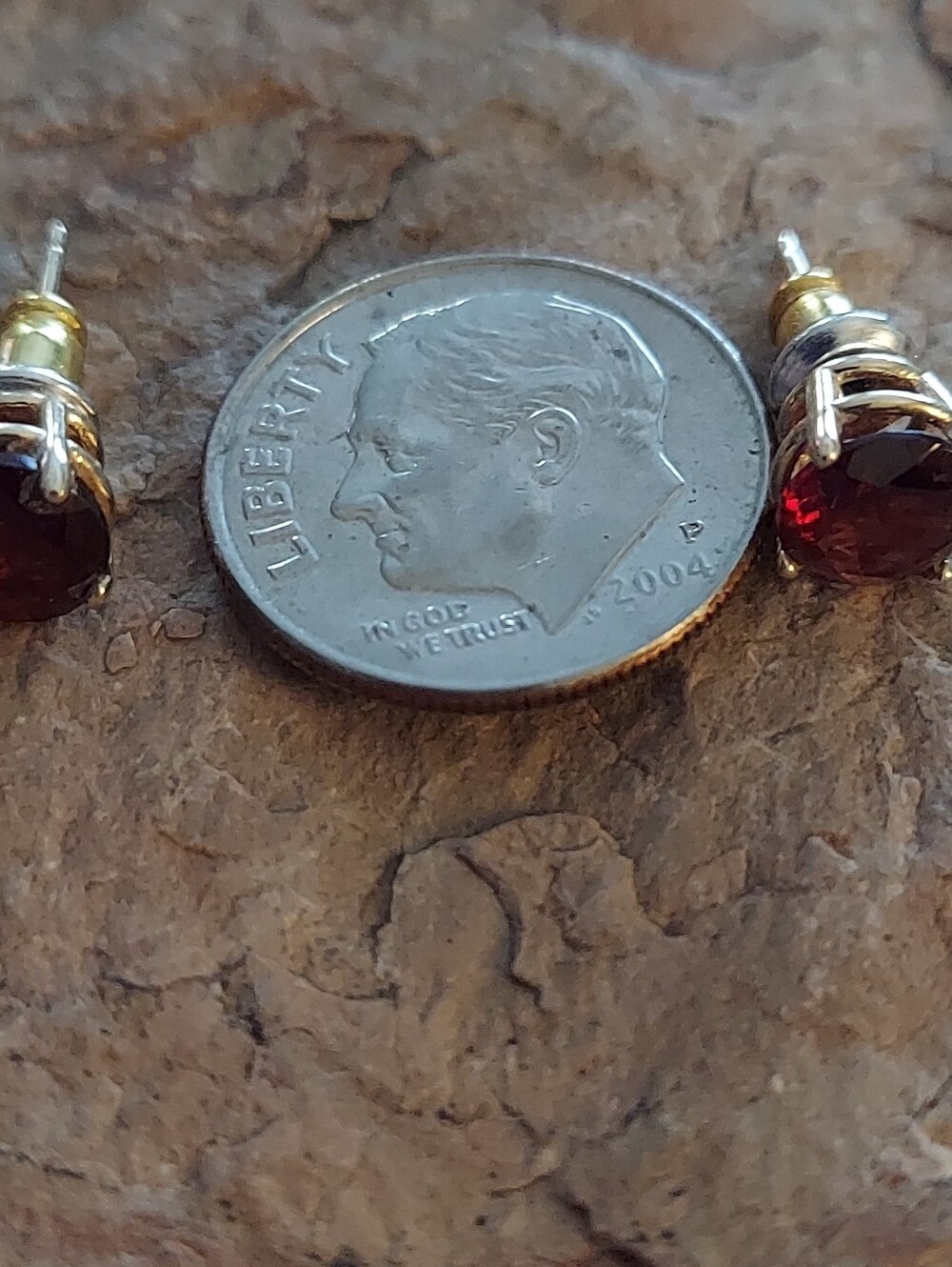 14k Red Garnet Studs View 6